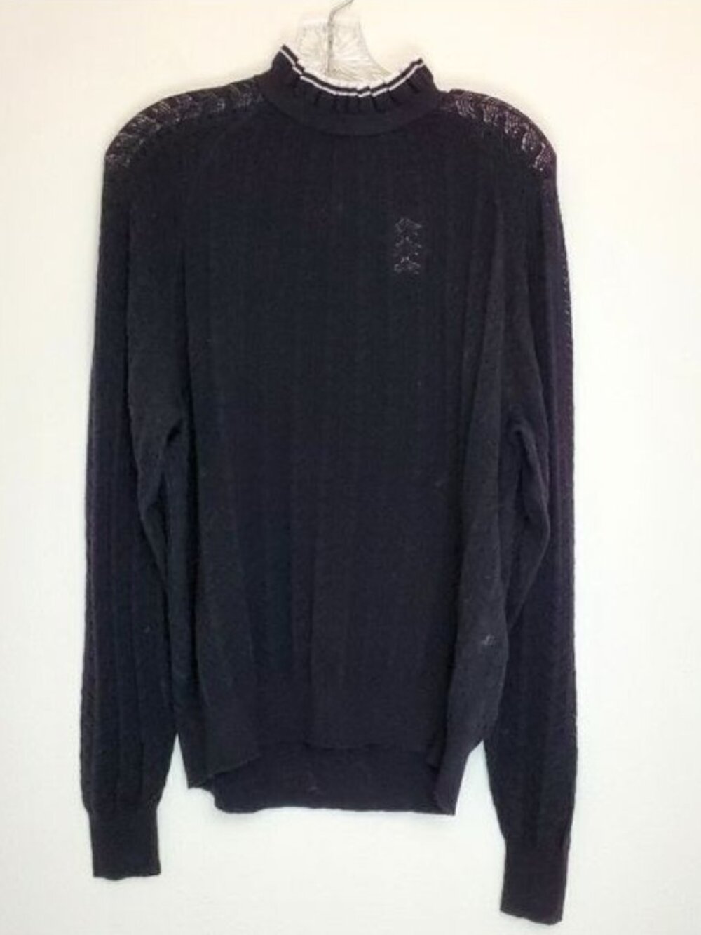 Maje Motif sweater in chevron knit black